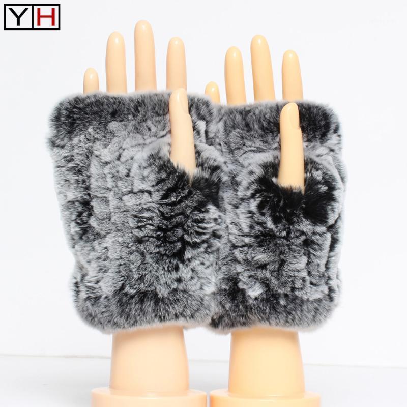 

Winter Genuine Rex Fur Gloves Lady Good Elastic Knitted Rex Fur Gloves Women Warm Authentic1