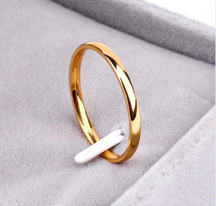

Titanium Steel Rose Gold Anti-allergy Smooth Simple Weddings Couples Ring Bijouterie for Man or Woman Gift1