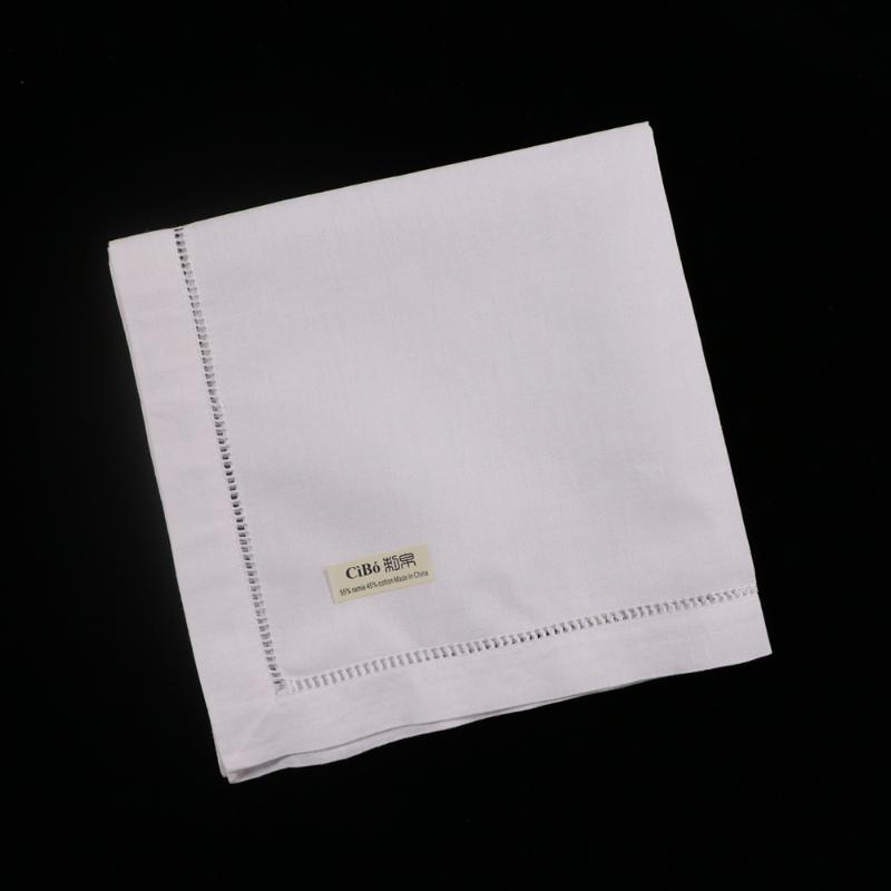 

N001-17: 120 pieces Ramie Cotton Blend White Hemstitch Dinner Napkins 17" x 17" Ladder Hemstitch Cloth Dinner Napkin