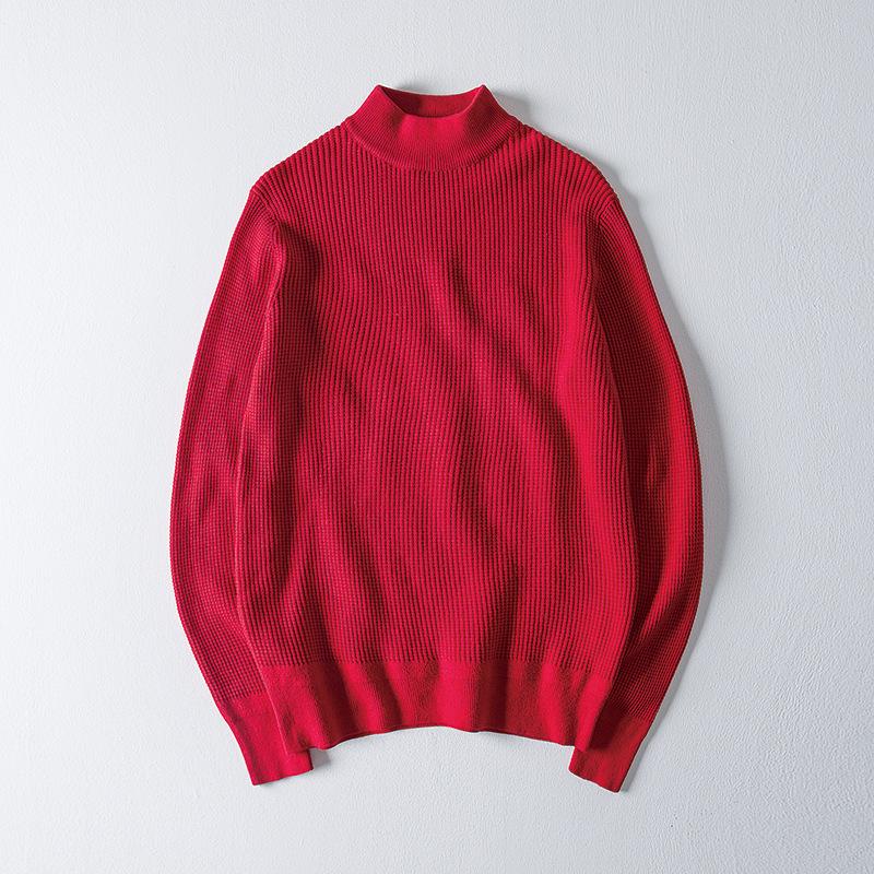 

Spring Male Vintage Top Mens Red Turtleneck Sweater High Collar Casual Long Sleeve Oversized Sweater Men Knitted Pullover Xxxl, Black