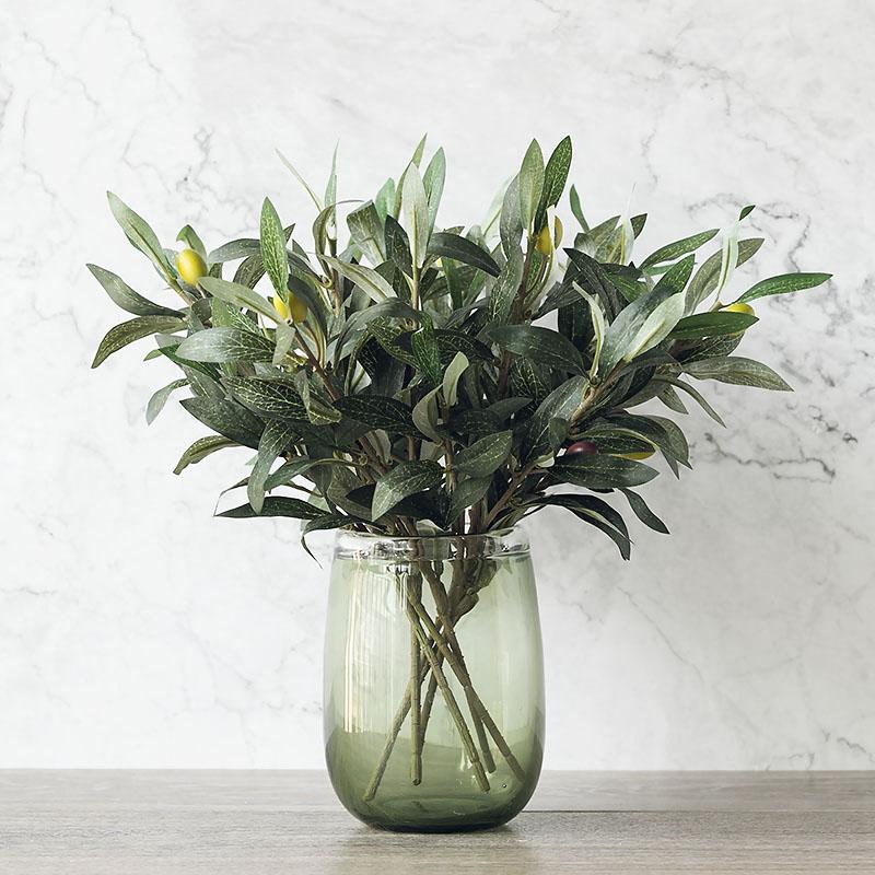 

Green Artificial Olive Branch Simulation Plant Olive Leaf Home Wedding Decoration Fake Flower Christmas Decoration Flowers