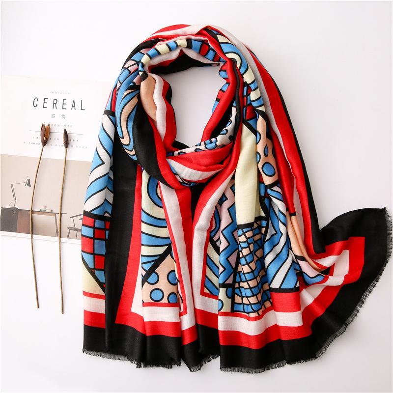

Ethnic style dustproof beach towel Winter cotton and linen scarf women sunscreen silk Scarves fashion Polychromatic print shawl1