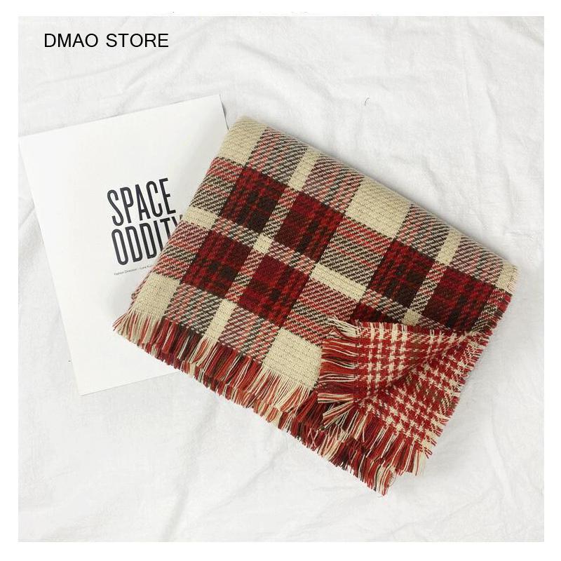 

2020 Classic Plaids Women's scarves Korean style unisex couple scarf female Chic Autumn scarf in check for ladies1