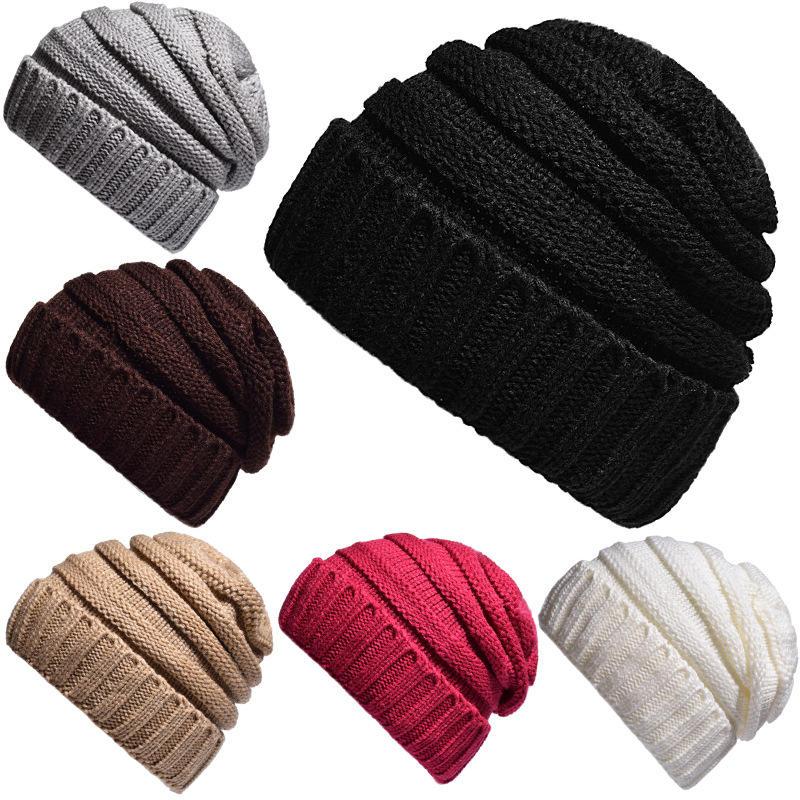 

Unisex Men Winter Casual Outdoor Sports Caps Knitted Ski Warm Beanie Helmet Hats Ladies Women Stretchy Soft Round Plain Cap