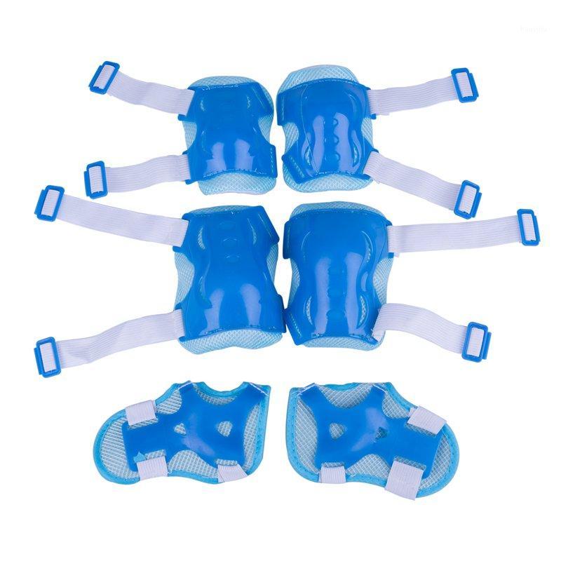 

Kids Protective Gear,Knee Pads Elbow Pads Wrist Guards For Inline Roller Skating Biking Sports Safe Guard-6pcs-blue1, Blue