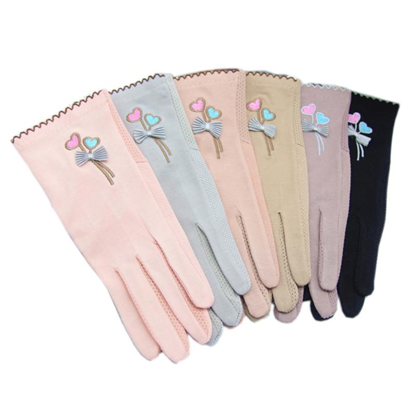 

Spring And Summer Thin Section Stretch Short Cotton Gloves Driving Sun Protection Gloves Touch Screen Women'S FSST-003-5