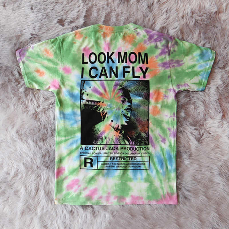 

2021 New Scott Cactus Jack Look Mom i Can Fly Tee Women Men Tie-dye Shirts Tees Top Version 1:1 Astroworld t Shirt Travis Orf9, 17