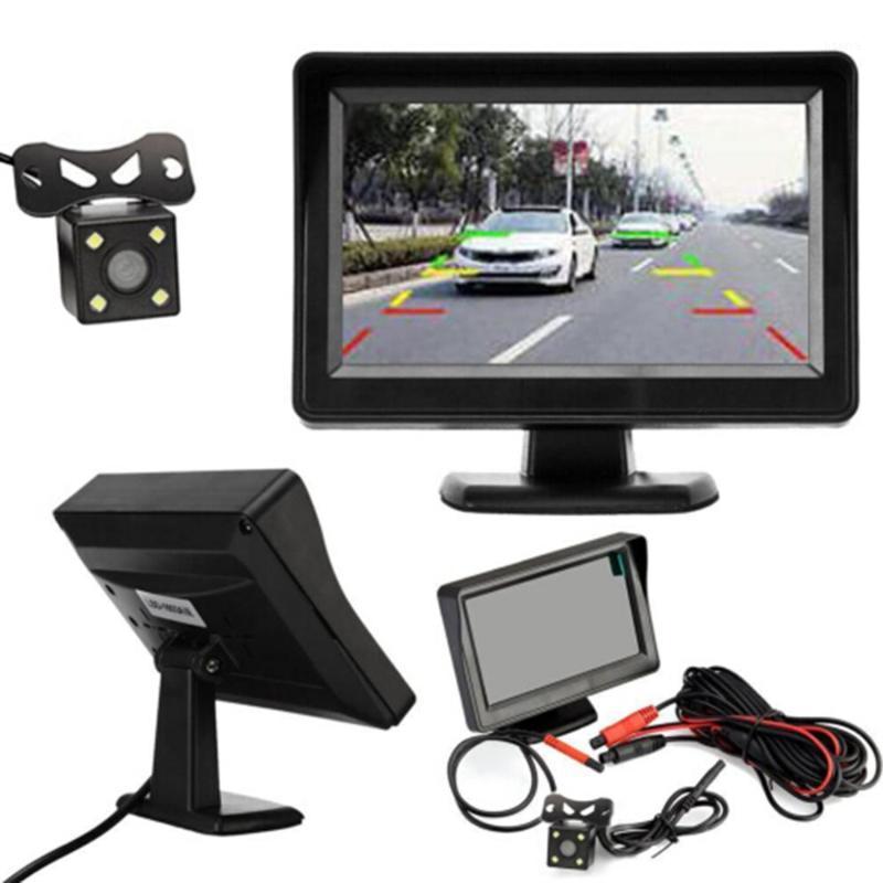 

4.3inch 12V Car Rear View Camera monitor Backup Reverse Camera Kit Night Vision Reversing Parking Rear View System1