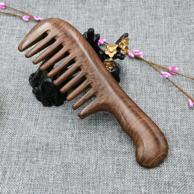 

Wooden Salon Waist Fragrance Anti Static Long Wide Tooth Detangle Home Natural Sandalwood Comb Massage Hair Tools Women
