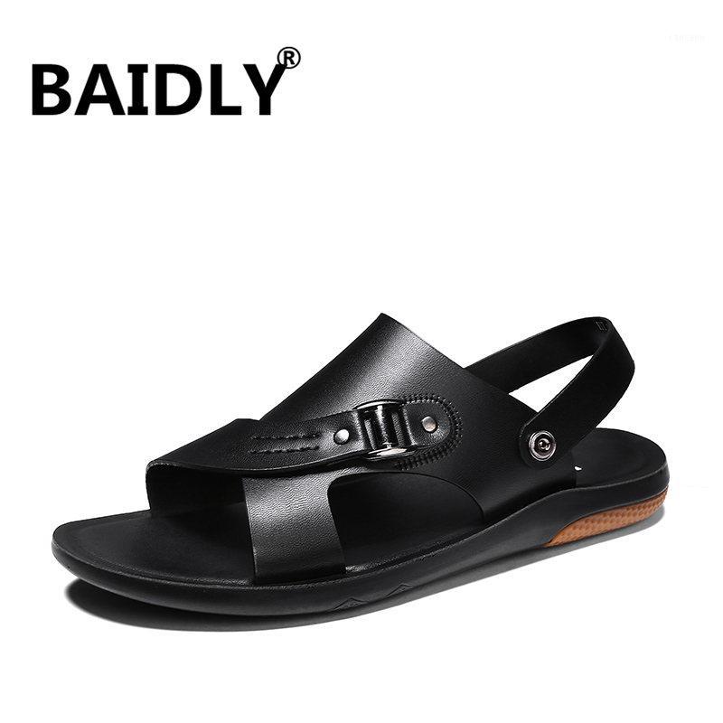 

Leather Men Shoes Summer New Men's Sandals Black Men Beach Sandals Fashion Outdoor Slippers Sandalia Masculina1