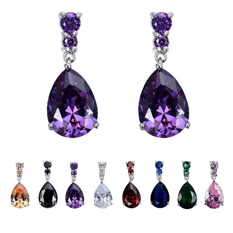 

Classic Elegant Long Earrings For Women Fashion Geometric Crystal Gold Color Water Drop Earring Brincos Bijoux Jewelry