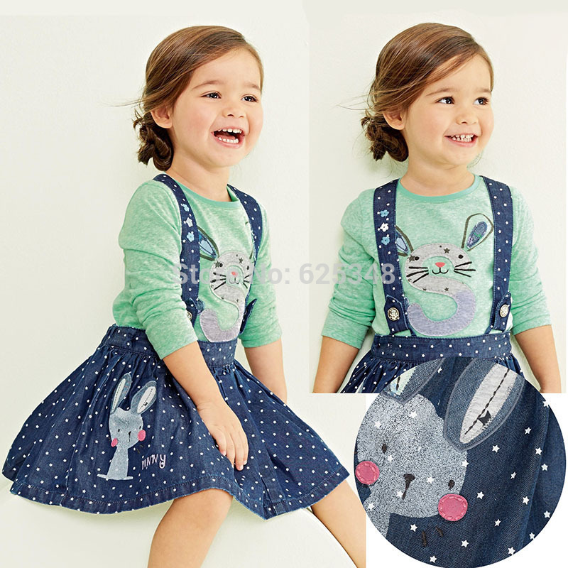 

2021 New Autumn Clothing Rabbbit +polka Dot Girls +t-shirt+braces Kids Clothes Sets Conjunto De Roupa Drop Shipping Lq58, Red