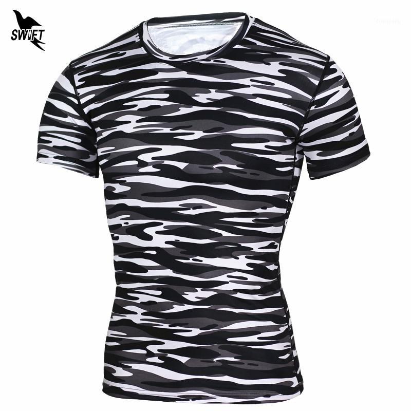 

Compression Running Shirts Men Rashguard Quick Dry Gym Fitness Short Sleeves Base Layer Stretch Weightlifting Elastic Tshirt1, Blue white