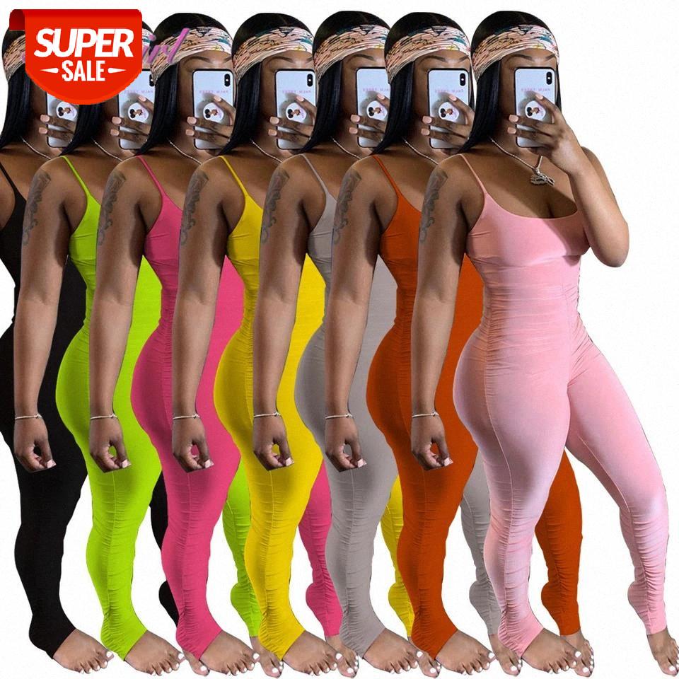 

Sexy Neon Spaghetti Strapless Blackless Night Party Club Skinny Jumpsuit Women Summer Sleeveless Pleated Pants Street Rompers #hG6V, Black;white