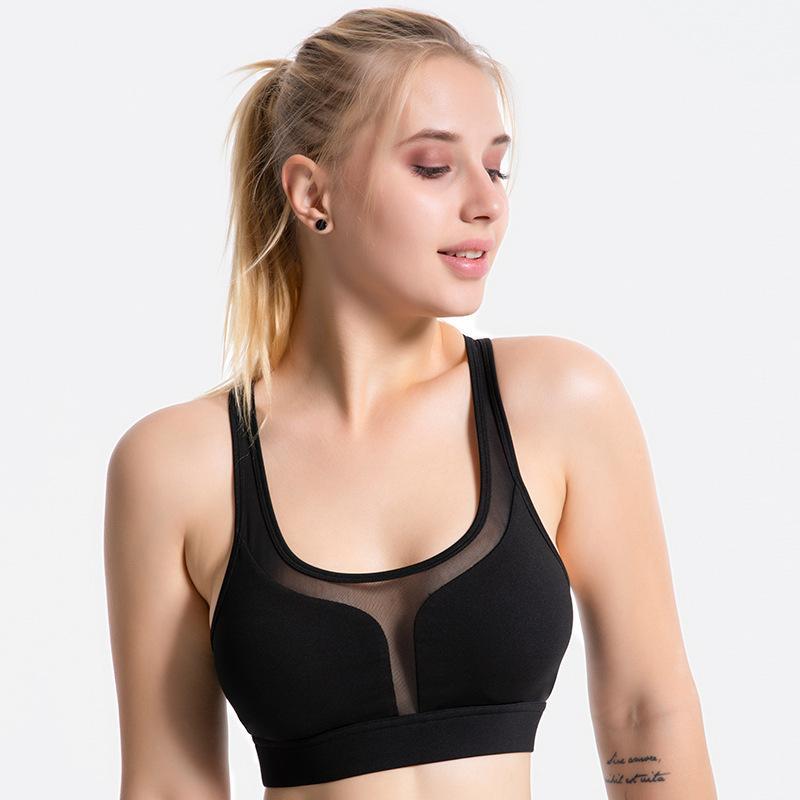

Mindstream Push Up Shockproof Running Sports Bra Sports Wear For Women Gym Lycra Gym Sexy Girl Yoga Bra Breathable Anti-Friction1, Black