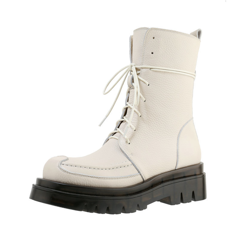 

New 2021 Design Genuine Ankle Boots Leather Warm Thick High Heels Women Party Casual Shoes Woman W3ih, Black