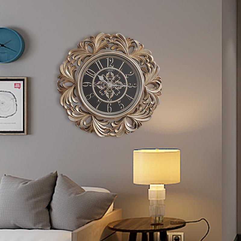 

19 inch Vintage Wall Clock Living Room Mute Clock Creative Fashion Quartz Bedroom Electronic Nostalgic Pendulum Ornaments
