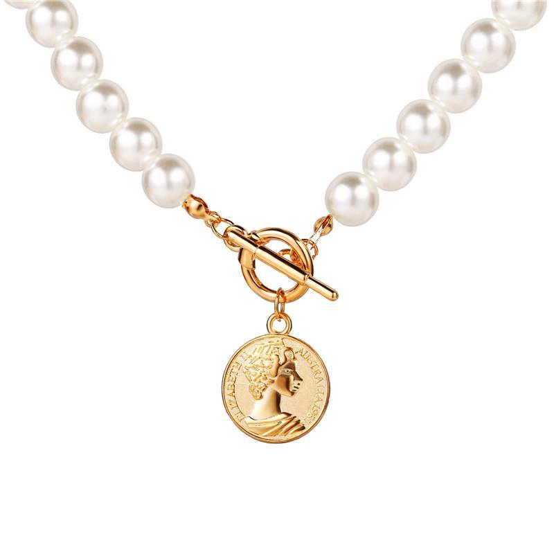 

2020 Fashion Imitation Pearls Choker Necklaces For Women Gold Coin Bow Knot Pendant Necklace Long Chain Jewelry Party Gifts1