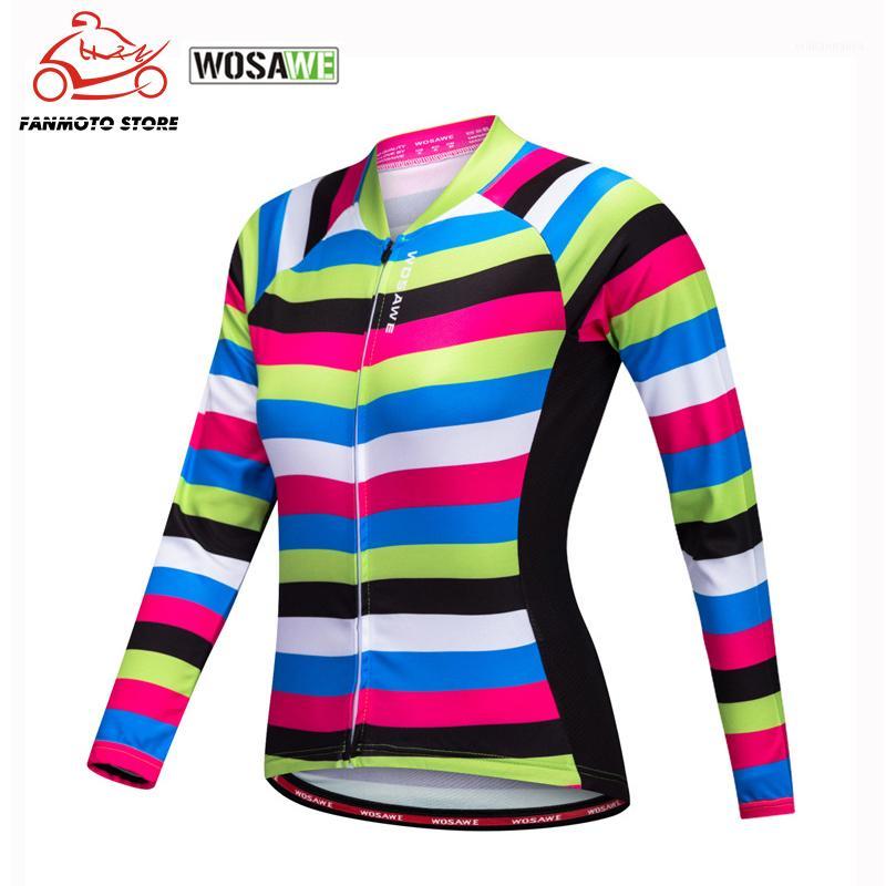 

WOSAWE Spring Summer Mountain Bike Cycling Motorbike Jersey Anti-sweat Quick Dry Long Sleeve Tops Girls Women Cycling Jacket1