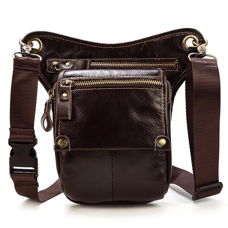 

Leather Bag Men Belt Bag Genuine Leather Men Purse Bum Leg1, Brown