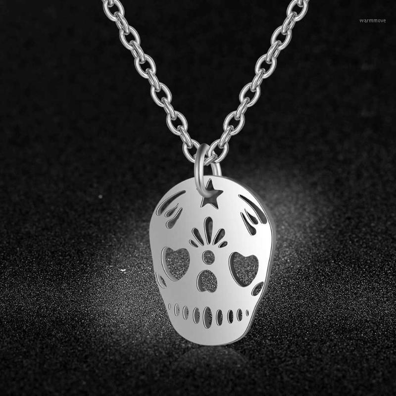 

100% Stainless Steel Skull Charm Necklace for Women High Polish Wholesale Never Tarnish Jewelry Necklace1