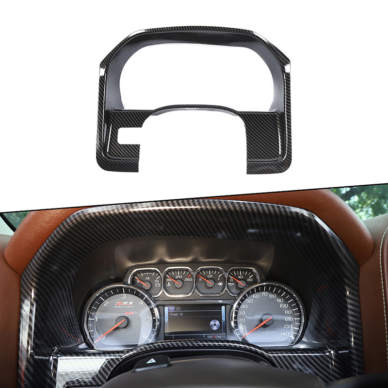 

Car Dashboard Decor Panel Trim Cover ABS Carbon Fiber 1pcs For Chevrolet Silverado GMC Sierra 2014-2017 Interior Accessories