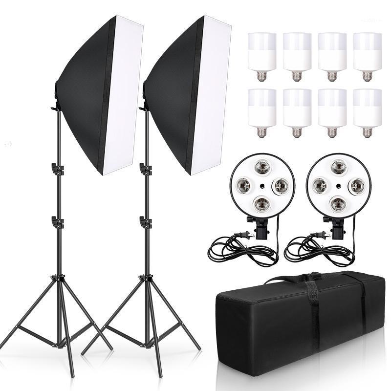 

Photo Studio Kit Softbox 8 LED 15W Kit E27 Holder Photographic Lightings 2 Light Stand 2 Softbox for Camera Photo Accessories1