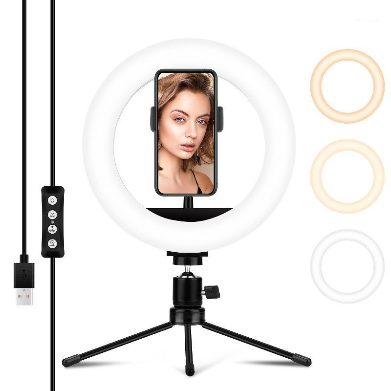 

Photography LED Selfie Ring Light 20.3CM Dimmable Camera Phone Ring Lamp 8inch With Table Tripods For Makeup Video Live Studio1
