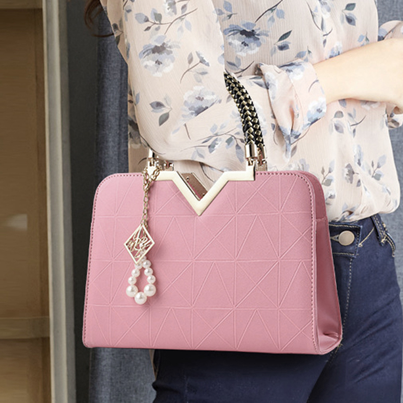 

2020 New Metal Soft Bag Lady Shoulder Handbag Women Bag Crossbody Bags Female Wholesale, Rose red