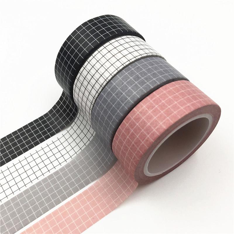 

5Pieces/Lot 10M Black and White Grid Washi Tape Japanese Paper DIY Planner Masking Tape Adhesive Tapes Stickers Decorative Stationery T 2016