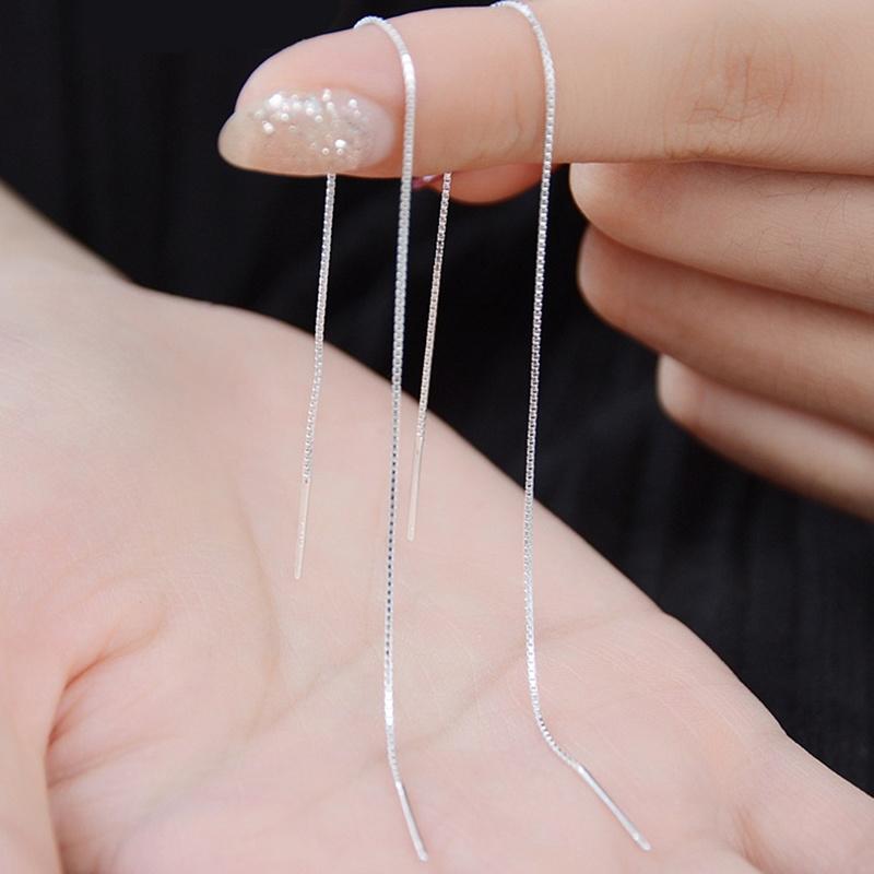 

1 Pair Korean Women Long Linear Chain Dangle Ear Line Threader Earrings Fashion Jewelry Tassel Earrings Drop for Women