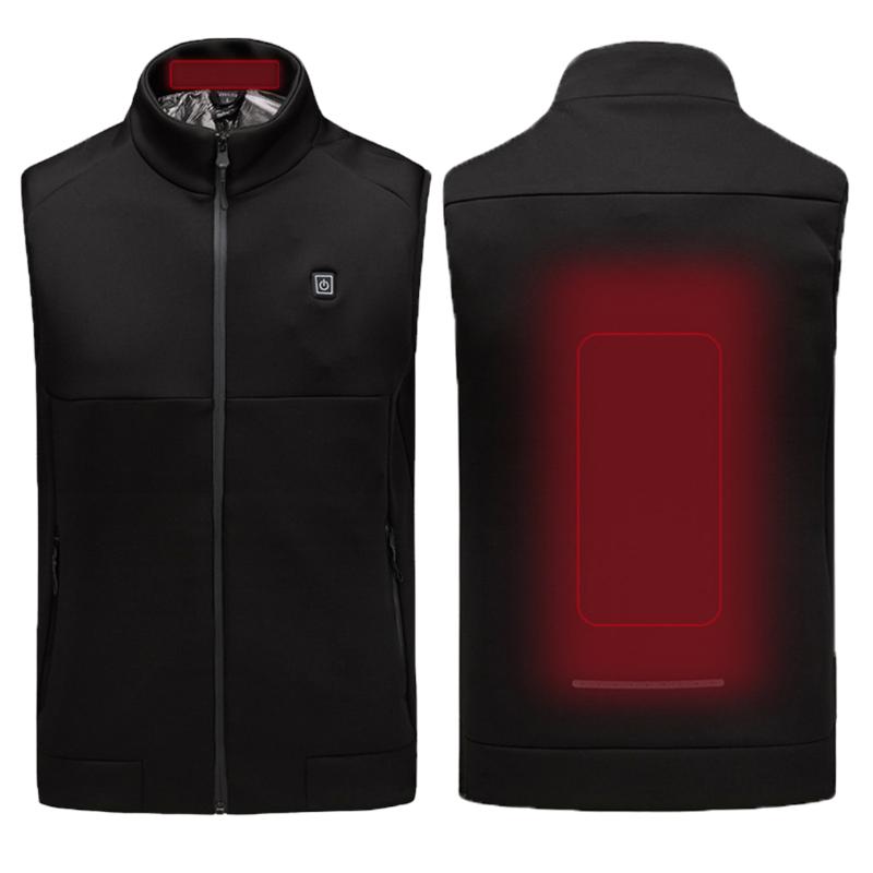 

Heating Vest Washable USB Charging Heating Warm Vest Three-speed Control Temperature Heated Jacket Outdoor Camping Hiking, Black
