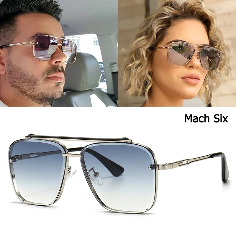 Luxury Lunettes de soleil mode classique mach Mach Six Systy Gradient Designer Sunglasses Cool Men Vintage Brand Design Sun Glasses