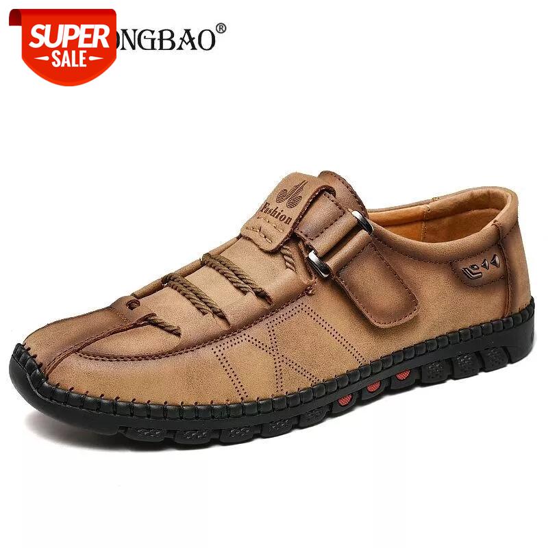 

2020 New Fashion Leather Spring Casual Shoes Men's Shoes Handmade Vintage Loafers Men Flats Hot Sale Moccasins Sneakers Big Size #XA3X, Beige
