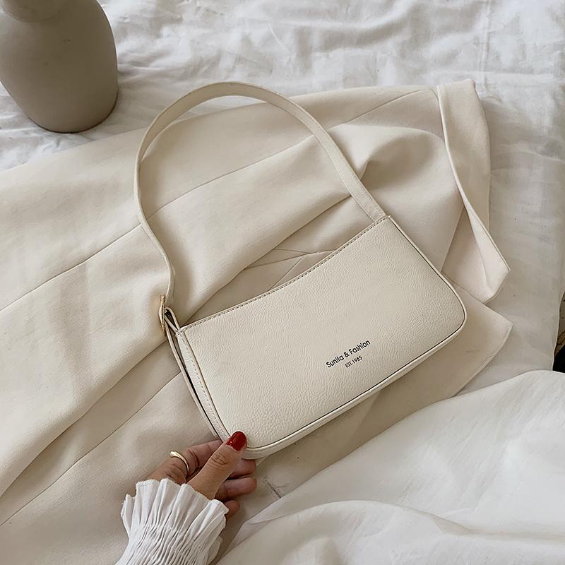 

2021 summer new female bag fashion shoulder bag casual female solid color leather ladies luxury designer, Black
