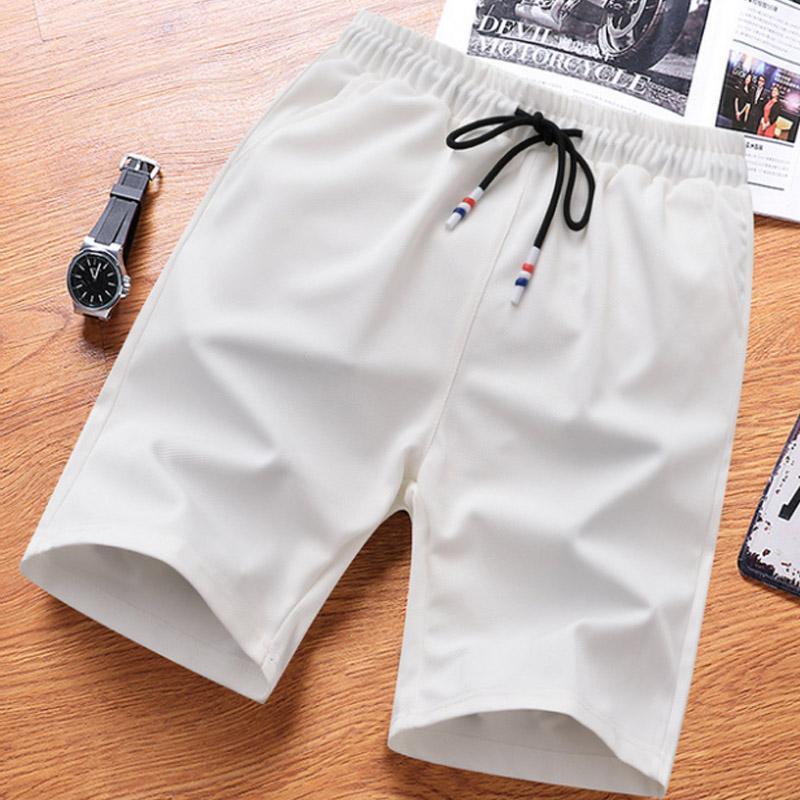 

great quality Men's sport shorts solid thick nice white pink tennis shorts men Elastic running with pockets Beach pants1