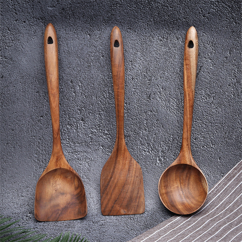 

2021 New 3pcs/set Black Walnut Wood Cooking Spatula Spoon Shovel Zw07