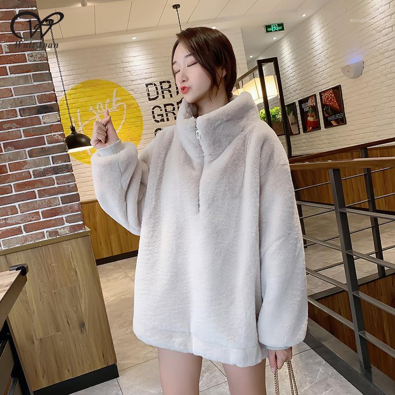 

Oversized faux fur coat women winter pullovers women plus size faux fur jacket fluffy jacket ladies pink big size BF plush coat1, Black