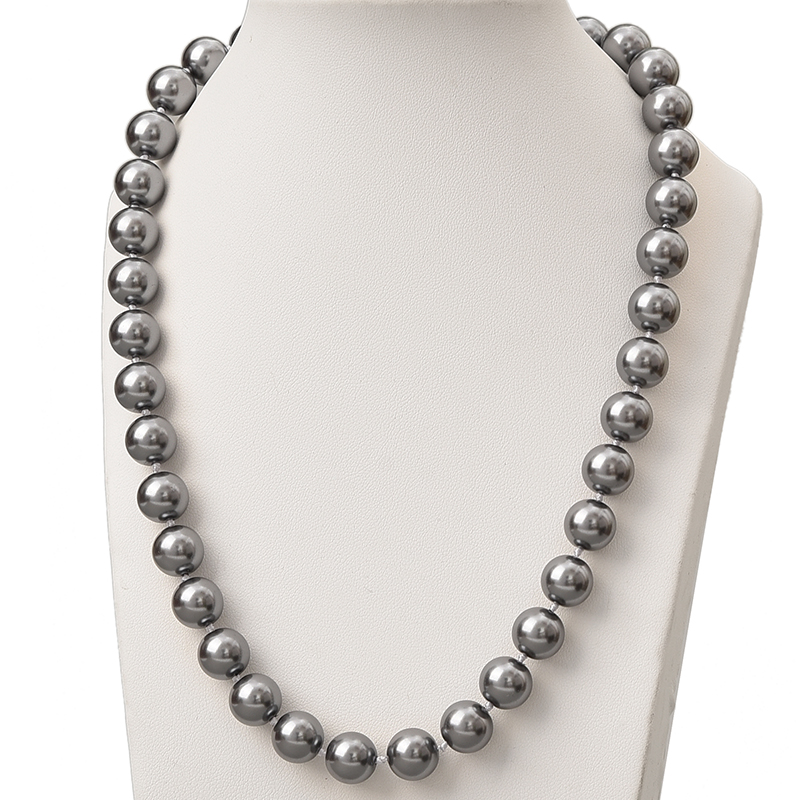 

Glittering Round Sliver Pearls Beads Necklace Handmade DIY Imitation Pearls 10mm Size For Women Jewelry 18inch H831