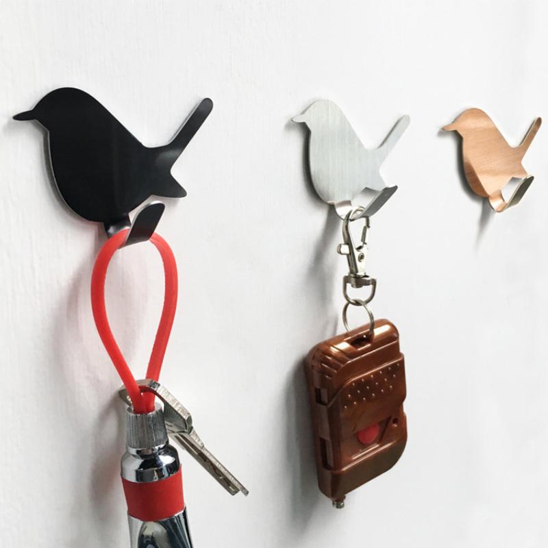 

Stainless Steel Single Hook Holder Storage Stainless Steel Bird Shaped Free Punching Seamless Bathroom Kitchen Decor Sundries