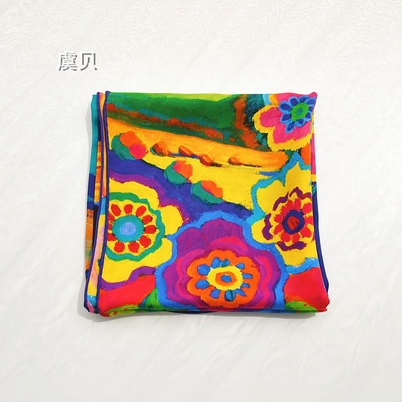 

Colorful printed natural silk scarf for women 100% real silk soft high quality big square wrap bandana shawl gift for lady girl