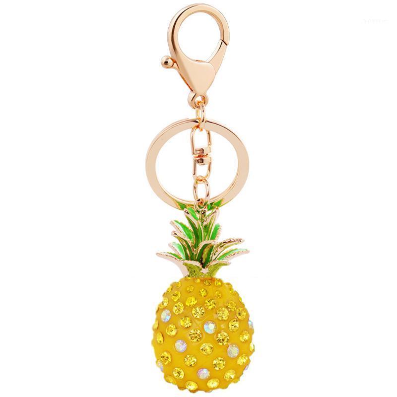 

Stylish Fashion Creative Resin Pineapple Shaped Keychain Girl Bag Charm Hot Sale Gift Rhinestone Cute Keychain Llaveros L01191