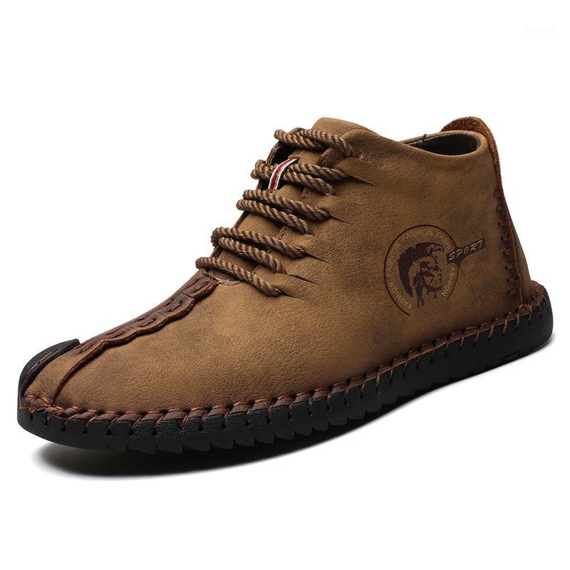 

Winter Split Leather Men Boots Fashion Ankle Snow Boots Men Warm Fur Plush Shoes Male High Quality Lace-Up Shoes HX-1131, Yellow