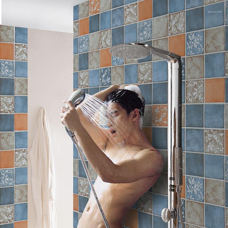 

Kitchen Oil-proof Self Adhesive Stickers Anti-fouling High-temperature American Waterproof Wallpaper Cabinet Contact Paper1, Retro tile