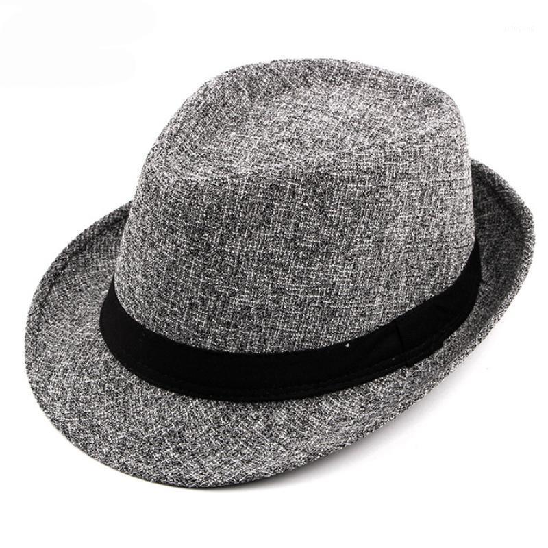 

Wide Brim Hats HT1750 Autumn Winter Fedoras Men Women Casual Trilby Bowler Unisex Black Band Jazz Cap Fedora1