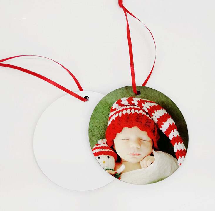 

150pcs sublimation mdf christmas ornaments decorations Double Square Round shape decorations hot transfer printing