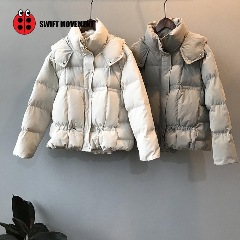 

swiftmovement Winter woman Hooded Plus Size Cotton Coat Outwear Women keep warm puffer jacket Long sleeve Lady, Beige