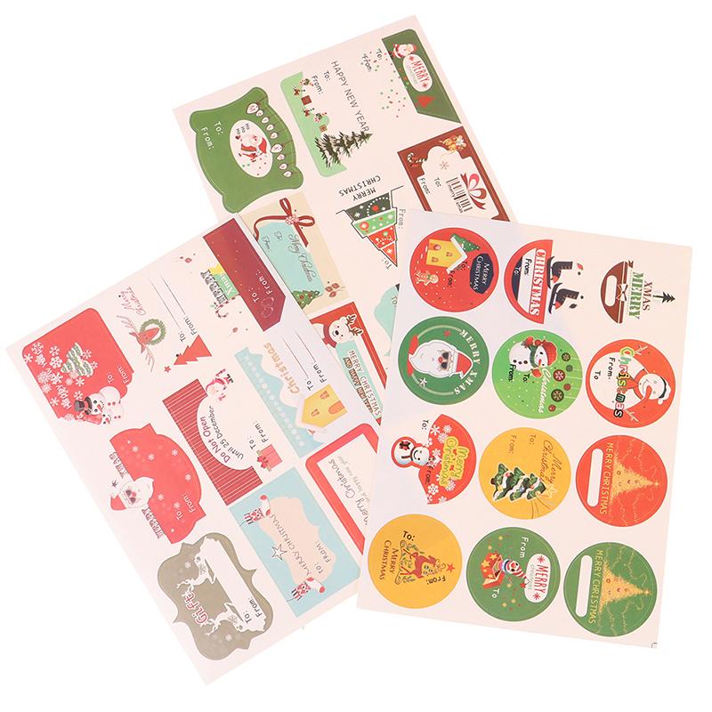 

Christmas Kraft Paper Stickers DIY Handmade Backing Box Decoration Wedding Birthday Event & Party Gift Stickers