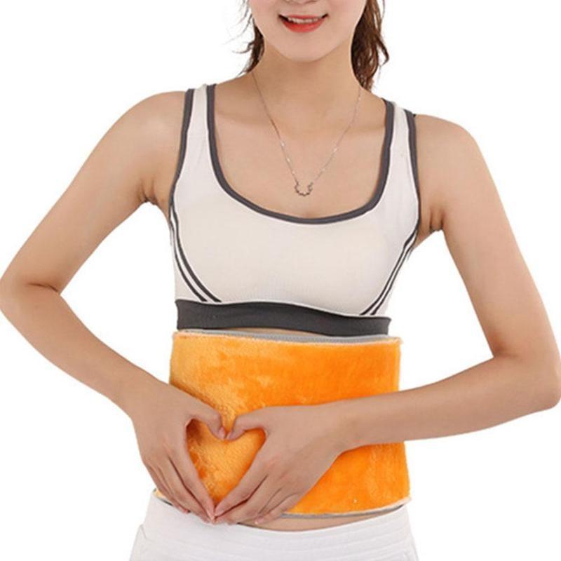 

Adjustable Warm Velvet Waist Protection Belt Lumbar Support Back Waist Support Brace Double Banded Lumbar, Light yellow