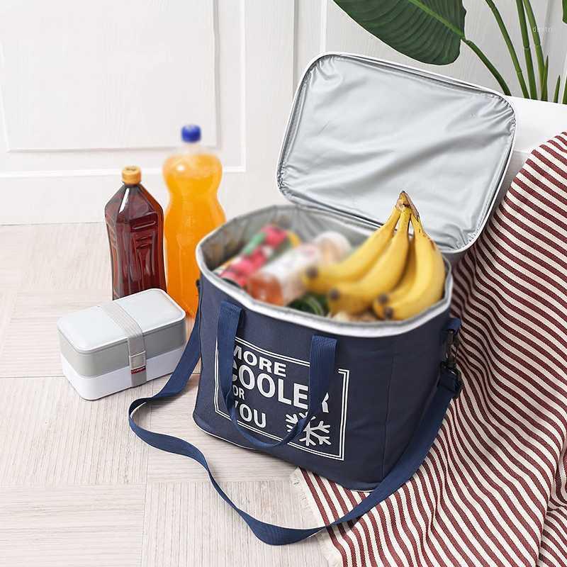 

20L Waterproof Oxford Cloth Cooler Bags Insulation Lunch Box Tote Portable Outdoor Picnic Bento Organizer For Travel1, Sky blue